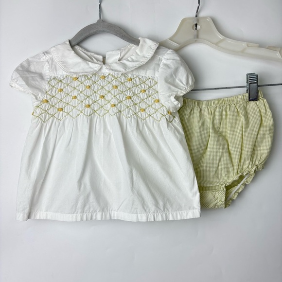 Janie and Jack Other - Janie And Jack Baby Girl Peter Pan Collar Smocked Floral Outfit